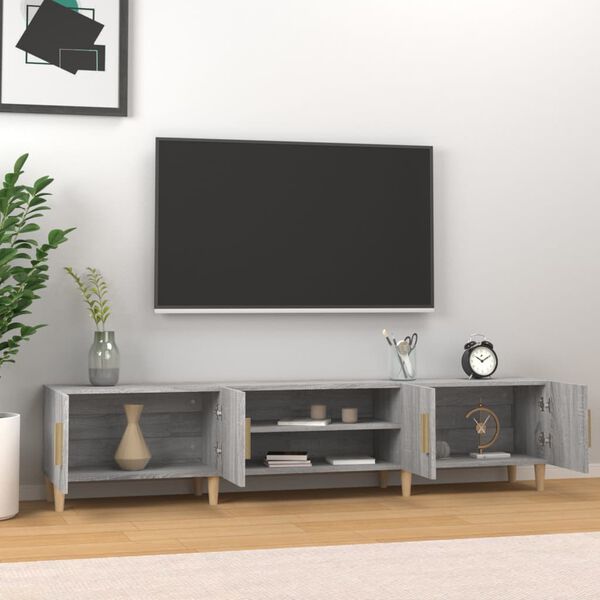 vidaXL tv-bord 180x31,5x40 cm konstrueret træ grå sonoma-eg