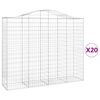 vidaXL buede gabionkurve 20 stk. 200x50x160/180 cm galvaniseret jern