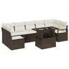 vidaXL Havesofa S&aelig;t 8 stk. Brun Poly rattan