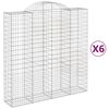 vidaXL buede gabionkurve 6 stk. 200x50x200/220 cm galvaniseret jern