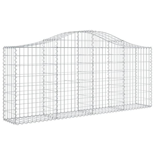 vidaXL buede gabionkurve 6 stk. 200x30x80/100 cm galvaniseret jern
