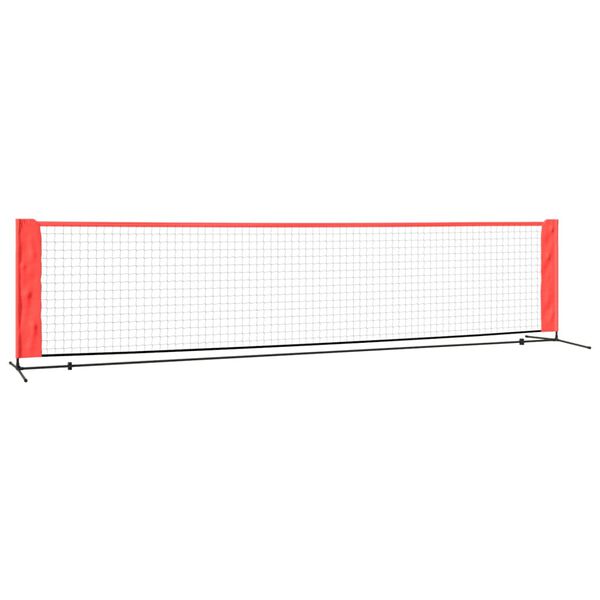 vidaXL tennisnet 400x100x87 cm polyester sort og r&oslash;d