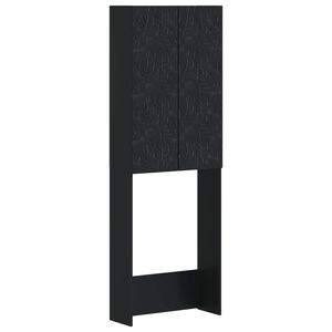 vidaXL Toilet Skab DELFT Sort 66 x 25,5 x 190 cm Konstrueret tr&aelig;