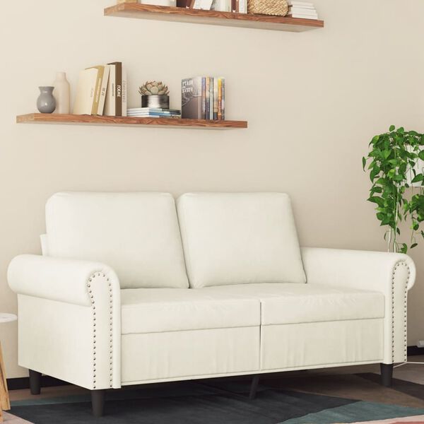 vidaXL 2-personers sofa 120 cm velour cremefarvet