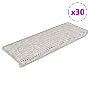 vidaXL selvkl&aelig;bende trappem&aring;tter 30 stk. 65x21x4 cm sisal-look s&oslash;lv