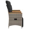 vidaXL 2-personers havesofa med bord og lænefunktion polyrattan grå