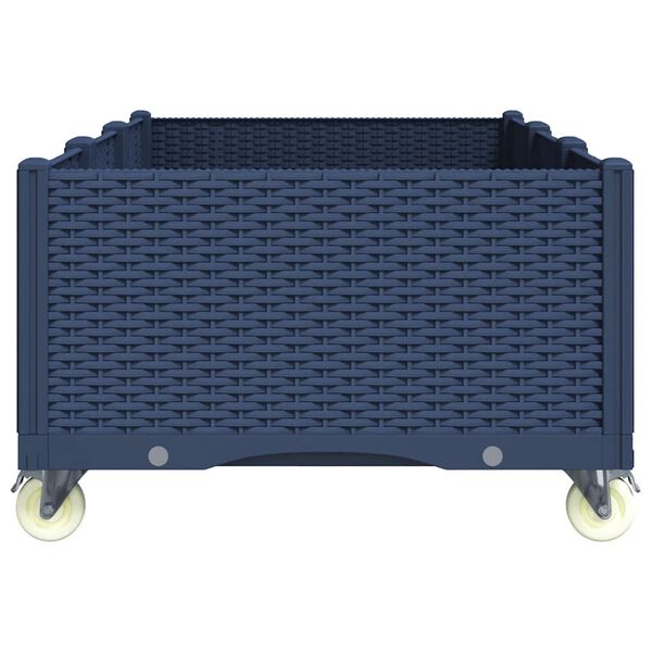 vidaXL plantekasse med hjul 150x80x54 cm PP bl&aring;gr&aring;