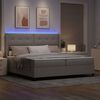 vidaXL LED Box Spring Bed med madras Gr&aring;brun 200 x 200 cm Stof