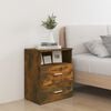 vidaXL sengeborde 2 stk. 50x32x60 cm r&oslash;get egetr&aelig;sfinish