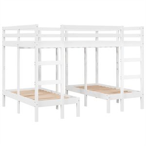 vidaXL tredobbelt k&oslash;jeseng 140x200/70x140 cm massivt fyrretr&aelig; hvid