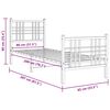 vidaXL sengeramme med sengegavl og fodg&aelig;rde 80x200 cm metal sort