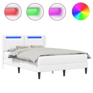 vidaXL Sengeramme med madras Hvid 120 x 190 cm Kunstl&aelig;der