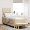 vidaXL Box spring seng med madras Creme 80 x 200 cm Stof