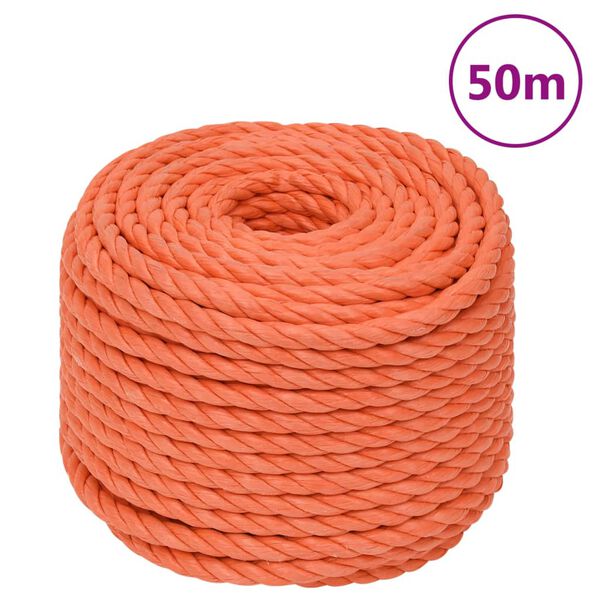 vidaXL arbejdsreb 20 mm 50 m polypropylen orange