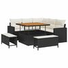 vidaXL Havesofa S&aelig;t 8 stk. Sort polyrattan