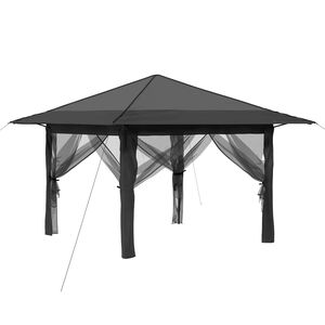 vidaXL Gazebo med 4 Sider 3,3 x 3,3 m Lysegr&aring; og antracit