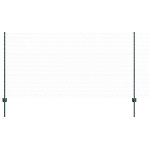 vidaXL Sekskantet hegn med stolpe 25 x 1,2 m PVC-belagt st&aring;l Gr&oslash;n Mesh
