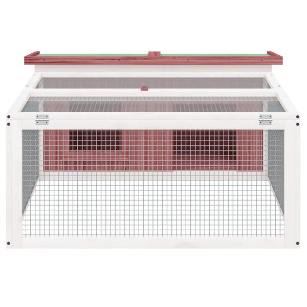 vidaXL kaninbur 117,5x97x47,5 cm massivt fyrretræ mokkafarvet