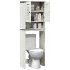 vidaXL Toilet Skab med hylde VIGO Hvid og antik hvid 60 x 27 x 161 cm