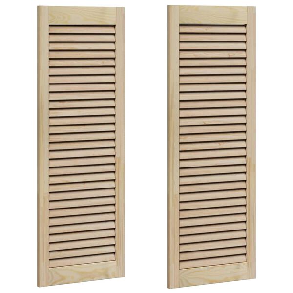 vidaXL Skabsd&oslash;r 2 pcs Naturfarvet 110 x 2,1 x 39,5 cm Massiv fyrretr&aelig;