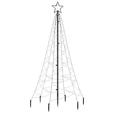 vidaXL juletræ med spyd 200 LED'er 180 cm kold hvid