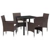 vidaXL Have Spisebordss&aelig;t 5 stk. Brun polyrattan