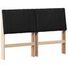 vidaXL Polstret sengegavl Sort 135 cm Massiv fyrretr&aelig;