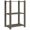 vidaXL opbevaringsreol 3 hylder 60x38x90 cm massivt fyrretr&aelig; gr&aring;