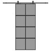 vidaXL skyded&oslash;r med hardwares&aelig;t 90x205 cm h&aelig;rdet glas sort