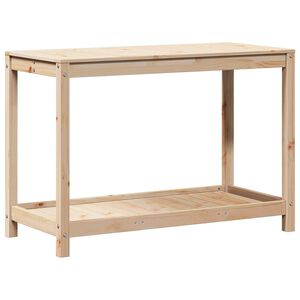vidaXL plantebord med hylde 108x50x75 cm massivt fyrretr&aelig;