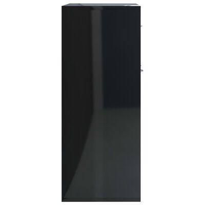 vidaXL skænk 88 x 30 x 70 cm spånplade sort højglans