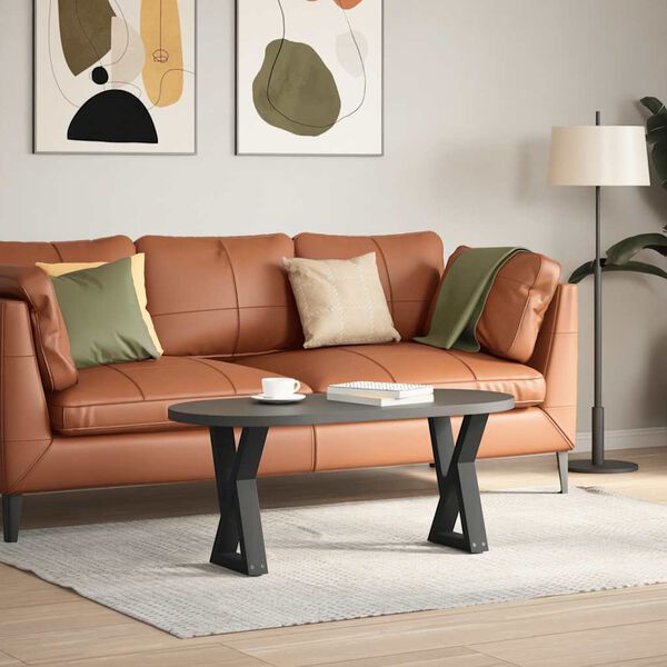 vidaXL sofabordsben 2 stk. sort 38 x (42-43,3) cm st&aring;l