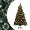 vidaXL Kunstig juletr&aelig; med kugler 120 cm 150 LED'er Varm hvid