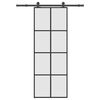 vidaXL skyded&oslash;r med hardwares&aelig;t 76x205 cm sikkerhedsglas aluminium