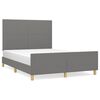 vidaXL sengeramme uden madras 140x190 cm stof m&oslash;rkegr&aring;