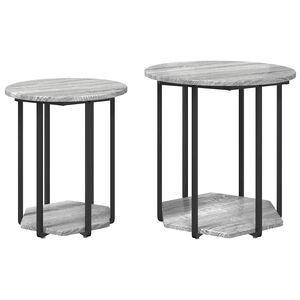 vidaXL Sidebordss&aelig;t med hylde 2 pcs Gr&aring;