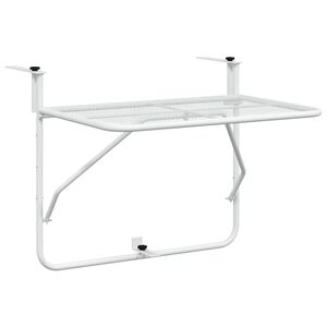 vidaXL altanbord 60x40 cm st&aring;l hvid