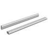 vidaXL Skab Stang 2 pcs S&oslash;lv 764 x 15 x 29 mm Aluminiumlegering