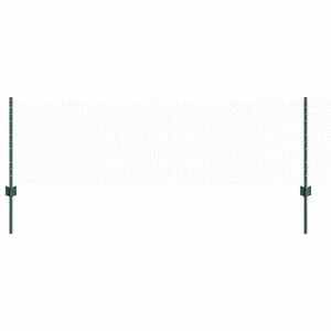 vidaXL Sekskantet hegn med stolpe 25 x 0,6 m PVC-belagt st&aring;l Gr&oslash;n Mesh
