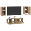 vidaXL TV-m&oslash;bels&aelig;t 4 pcs artisan eg 30.5 x 30 x 60 cm Konstrueret tr&aelig;