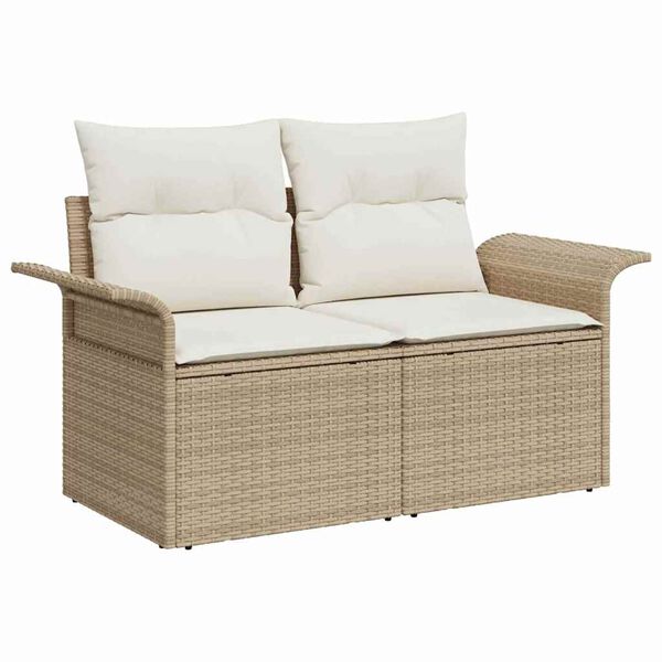 vidaXL Havesofa S&aelig;t med opbevaring 11 pcs Beige Poly rattan