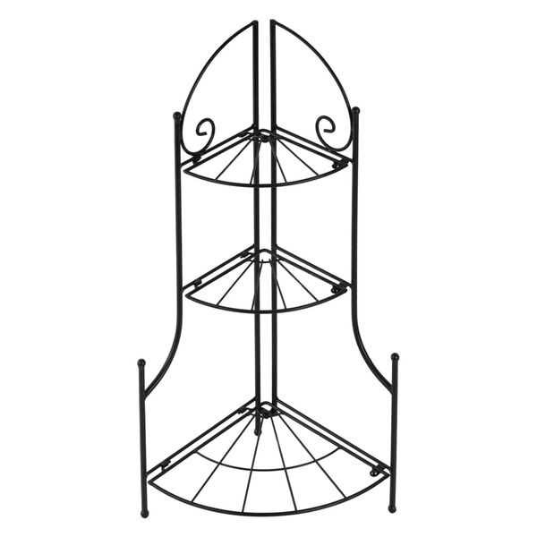 HI hj&oslash;rnereol til haven med 3 hylder 23x23x65,5 cm foldbar metal