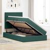 vidaXL Seng med opbevaring og madras M&oslash;rkegr&oslash;n 120 x 200 cm Fl&oslash;jl