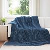 vidaXL Kastet&aelig;pper 6 pcs M&oslash;rkebl&aring; 270 x 240 cm Fleece