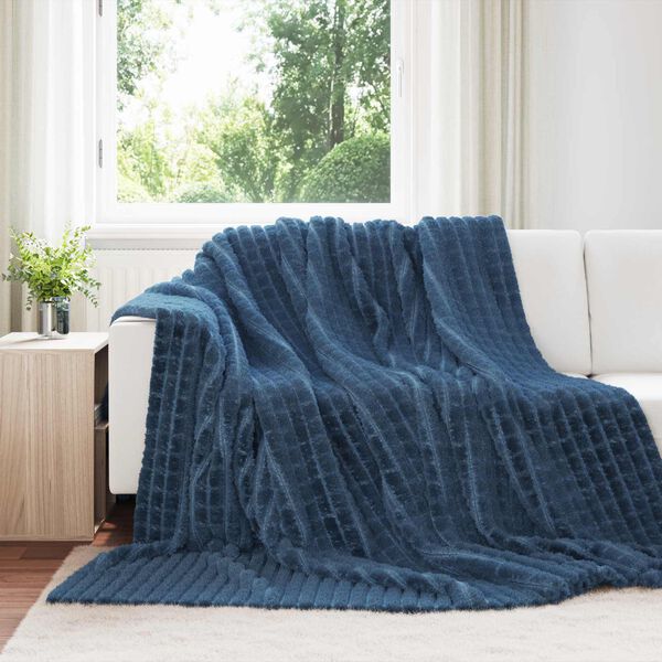 vidaXL Kastet&aelig;pper 6 pcs M&oslash;rkebl&aring; 270 x 240 cm Fleece