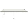 vidaXL markise m. LED-lys 500x300 cm manuel betjening cremefarvet