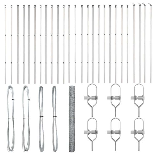 vidaXL Hegnsp&aelig;l S&oslash;lv 50 x 1,6 m (50 mm net) St&aring;l