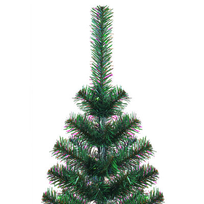 vidaXL kunstigt juletræ med farverige grene 180 cm PVC grøn