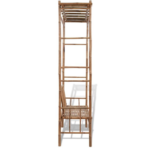 vidaXL haveb&aelig;nk med pergola 130 cm bambus