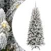vidaXL Kunstigt juletr&aelig; Hvid 210 cm PVC og plastik og st&aring;l og PE